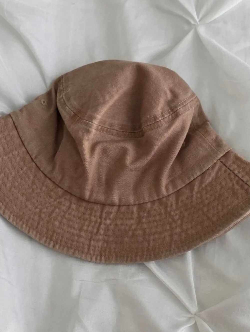 Bucket Hat Khaki Brown 'Star' Embroidered Fisherman Cap Unisex